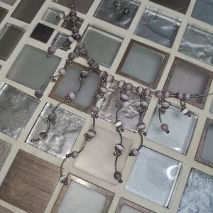 Vintage Purple Cats eye Wire wrapped Necklace